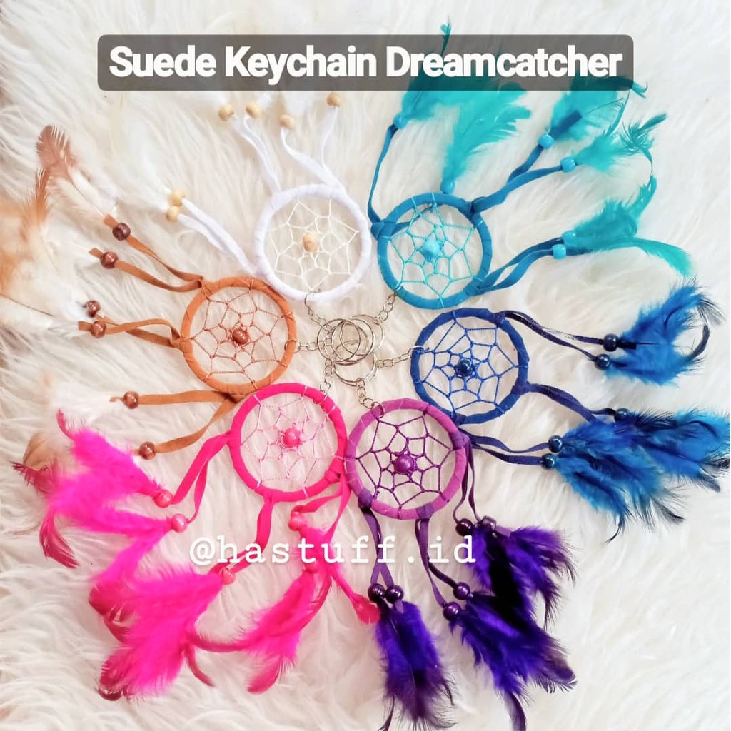 Móc Khóa Hình Dreamcatcher Phối Lông Vũ Xinh Xắn