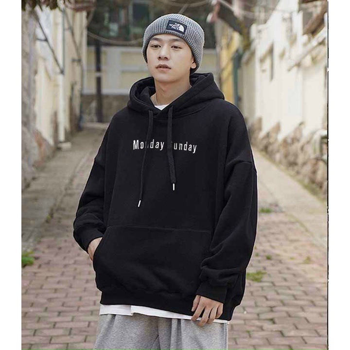 Áo Hoodie Form Nam Nữ MonDay Chất Nỉ Cotton Nón 2 Lớp