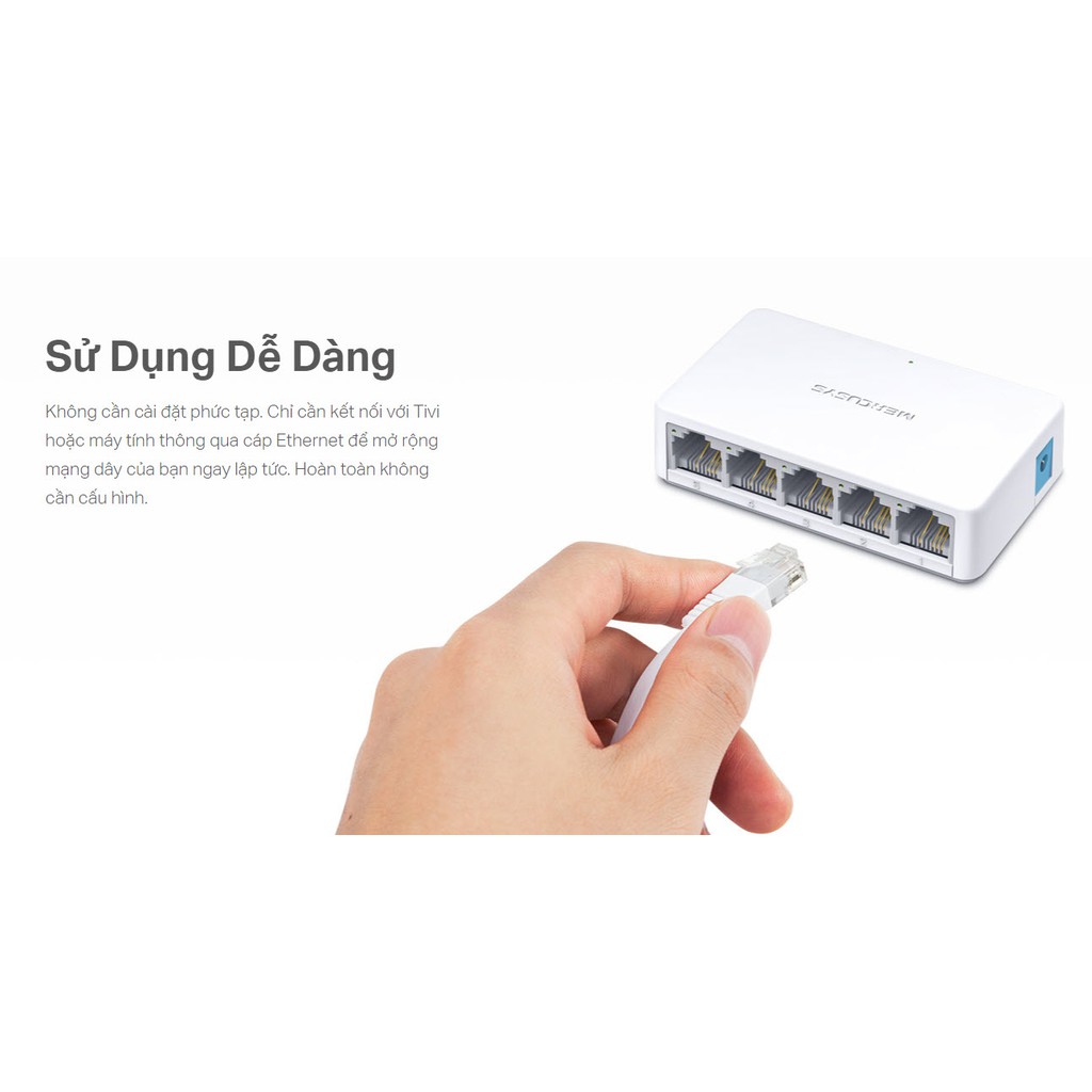 Bộ chia mạng, switch Mercury 5 port, 8 port, 16 port 10/100, 10/100/1000, gigabit - Hàng chính hãng