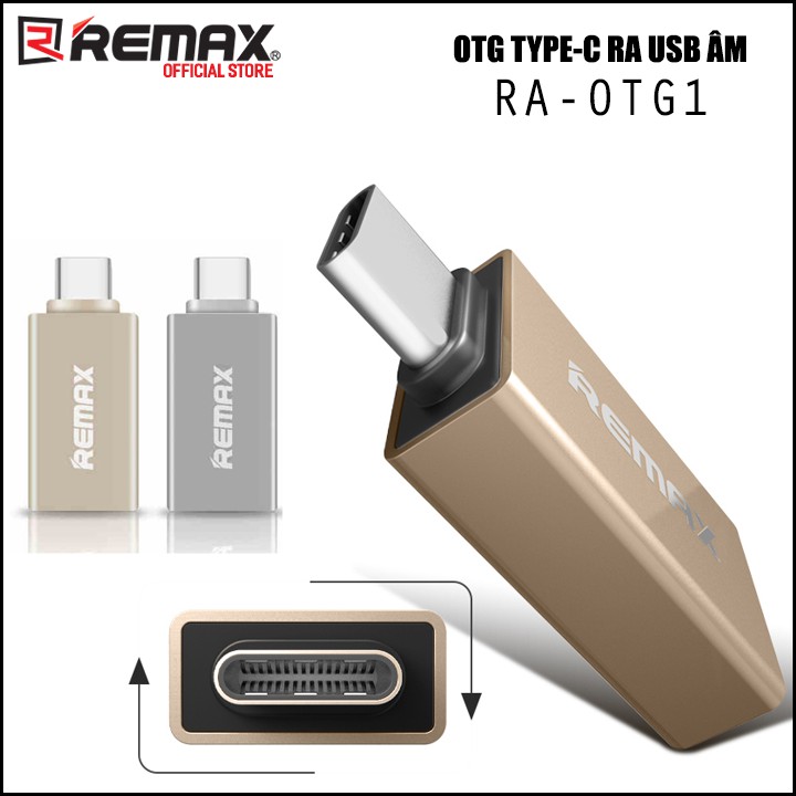 Đầu chuyển OTG Remax RA-OTG1 cổng Type-C ra USB âm