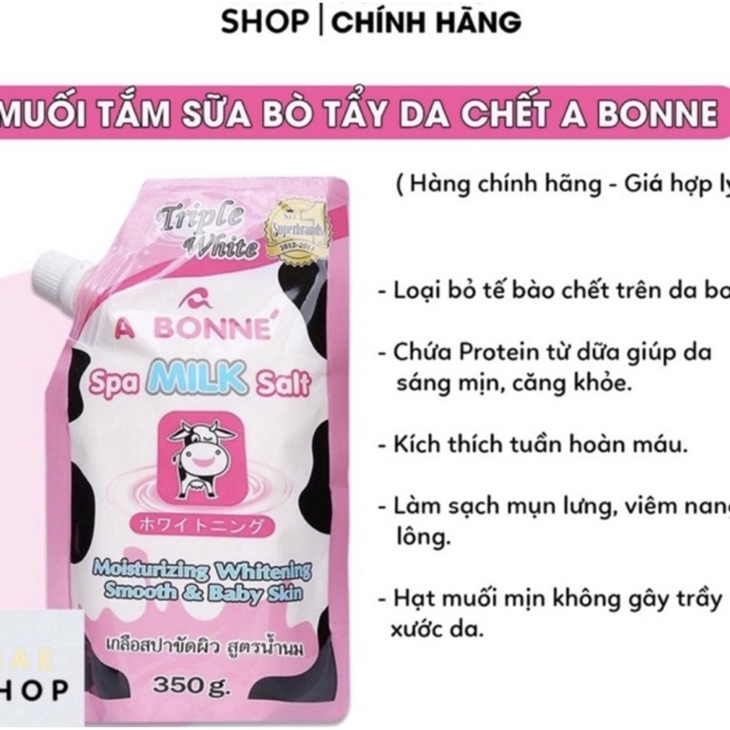 Muối Tắm Sữa Bò Tẩy Tế Bào Chết A Bonne Spa Milk Salt 350g Thái Lan