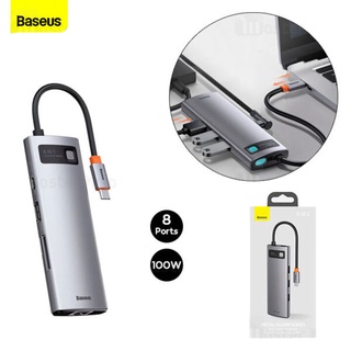 Hub chuyển đổi đa năng 8 trong 1 Baseus CAHUB-CV0G ( Type-C to HDMI USB3.0 LAN SD Card Reader Type C PD 100W