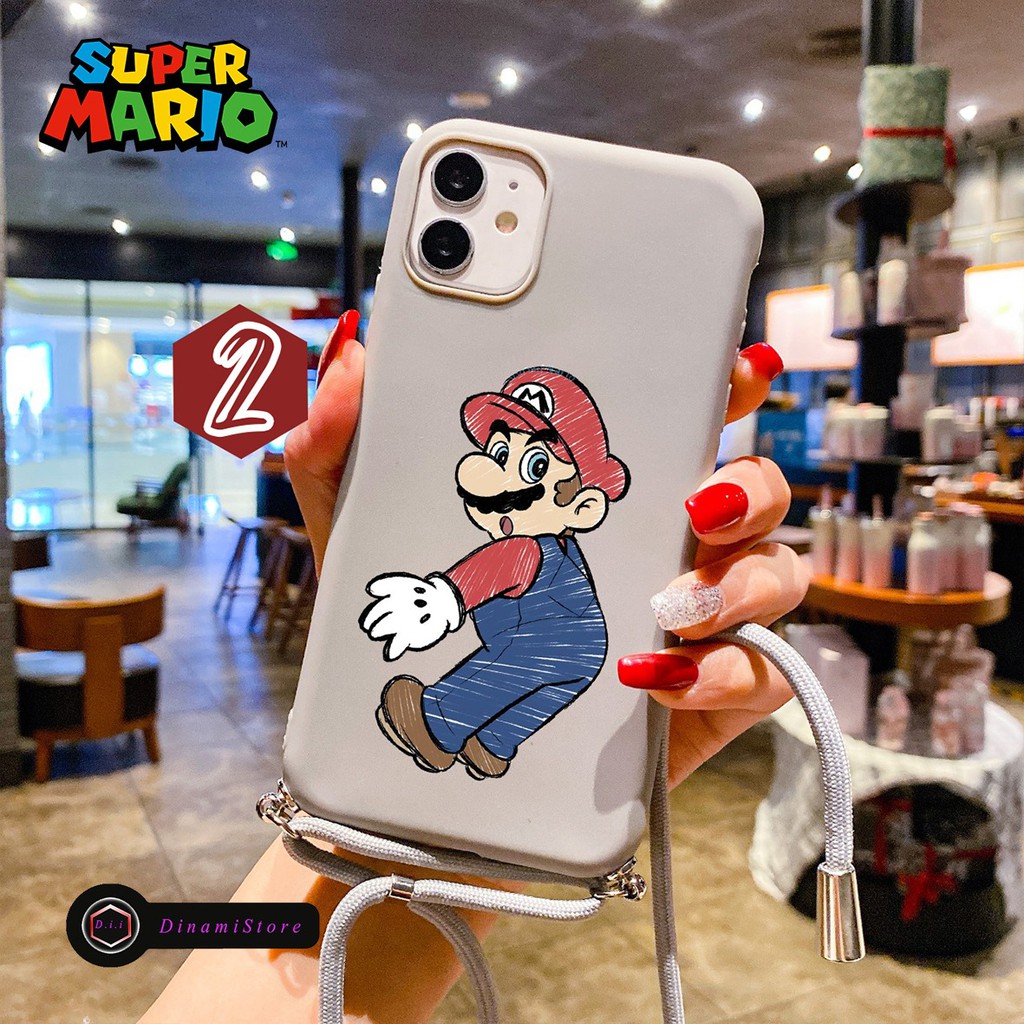 Ốp Điện Thoại Dẻo Họa Tiết Super Mario Kèm Dây Đeo Cho Samsung A6 J8 A6 + A8 A8 + M10 A10 A70 A70S Dii2763