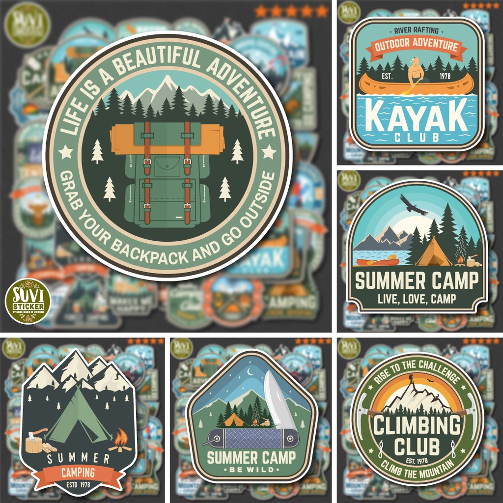 50 Sticker Vintage Travel chống nước sticker dán mũ bảo hiểm, laptop, điện thoại, đàn guitar, vali. MSP: NS32