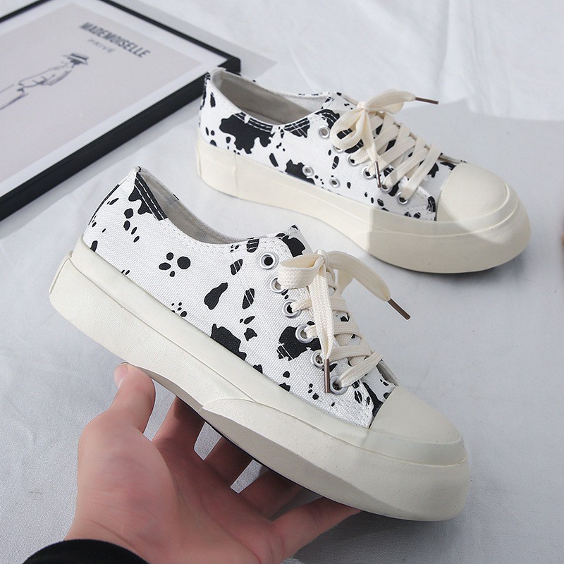 Giày cv bò sữa cổ thấp dáng thể thao bata nữ ulzzang full box, giày đế bằng vải canvas chất lượng cao
