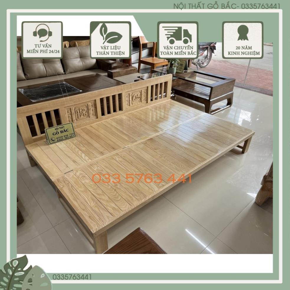 HÀNG CHÍNH HÃNG- sofa bed gỗ sồi nga 100% kiểu dáng hiện đại gấp ra thành giương 1m2x1m9