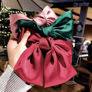 Kẹp tóc hình nơ cỡ lớn chất vải lụa satin mềm mại