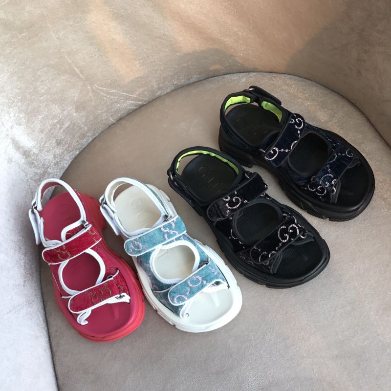 dép sandal thời trang nữ quai ngang mũi tròn cực xinh Gucci GC