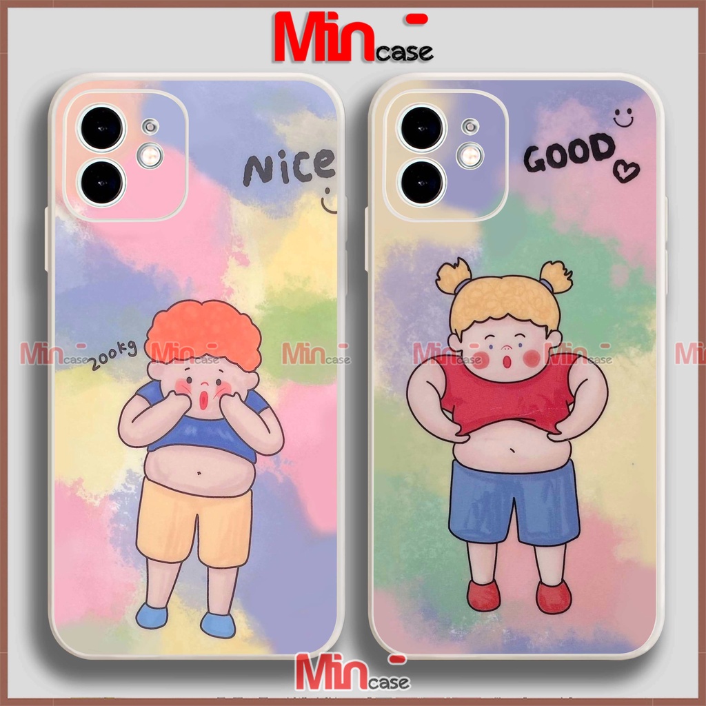 Ốp lưng iPhone cặp đôi viền vuông silicon mềm dẻo cho iphone 6/6s/7/8/X/XS/XR/11/12/13 Pro Plus Max đẹp cute dễ thương