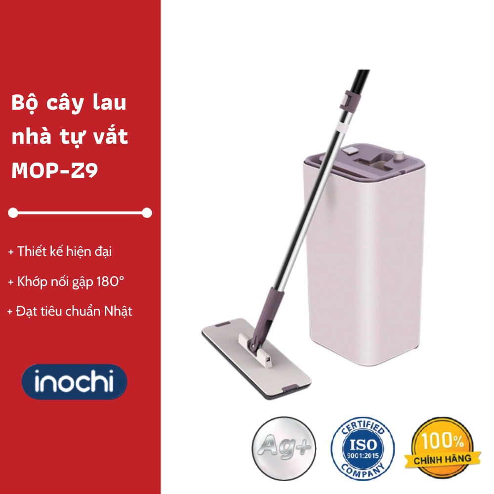 Bộ cây lau nhà tự vắt MOP-Z9 - Bộ lau nhà thông minh, Cây lau nhà đa năng, Buồng kép 2 ngăn, Chất lượng Nhật Bản