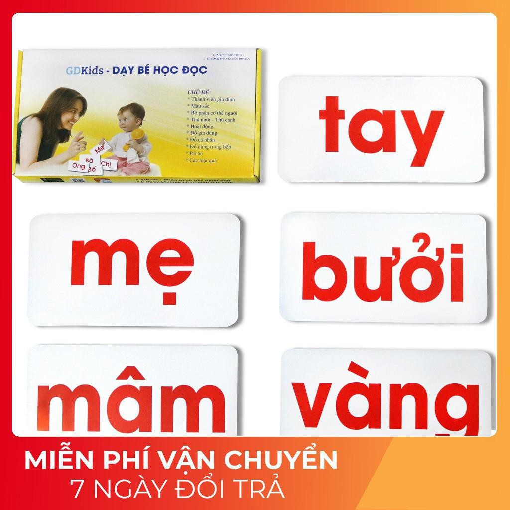 Thẻ Dạy Bé Học Đọc Thẻ Học Thông Minh GDKids Flashcard Học Chữ Chuẩn Glenn doman Bộ Cơ Bản