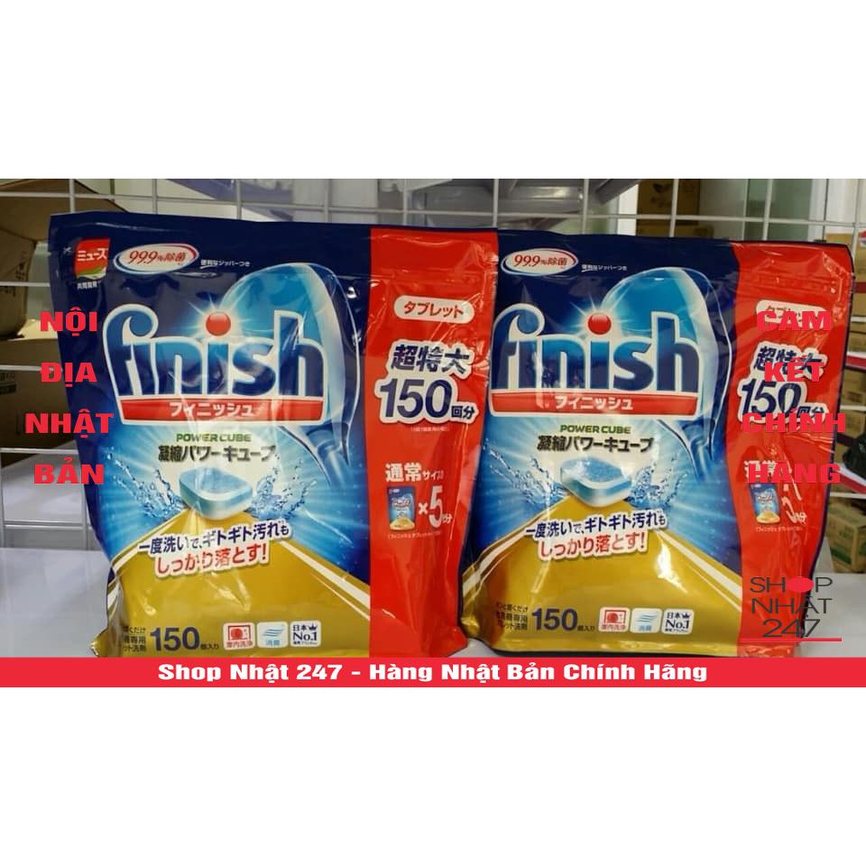 Viên rửa chén bát dành cho máy rửa bát Finish 150 viên Nhật Bản
