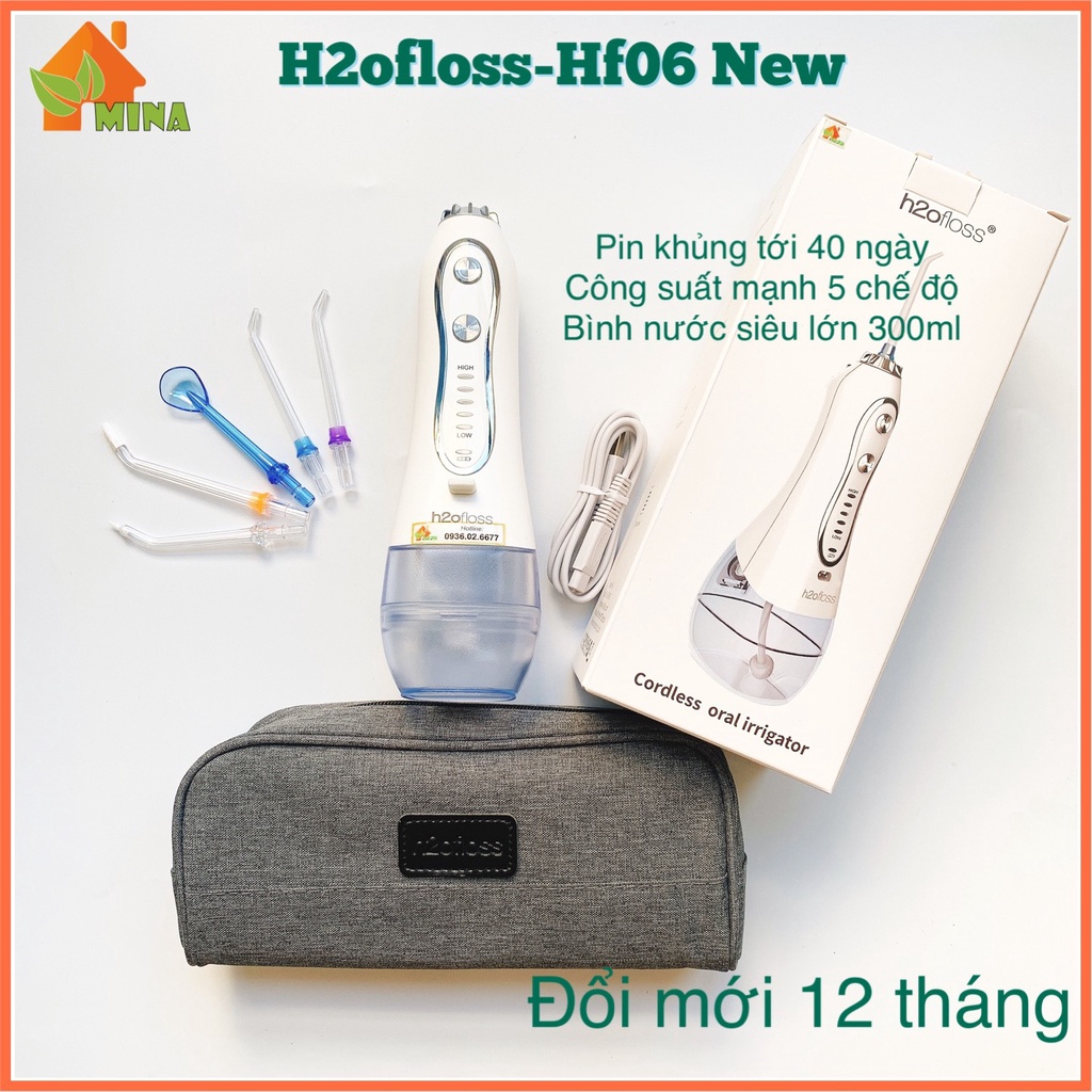 Máy Tăm Nước. Tăm Nước H2ofloss. HF06 New. BH Đổi Mới 12 Tháng. Tặng Kèm Túi Và 5 Đầu Tăm. 5 Chế Độ. Bình Nước 300 ml