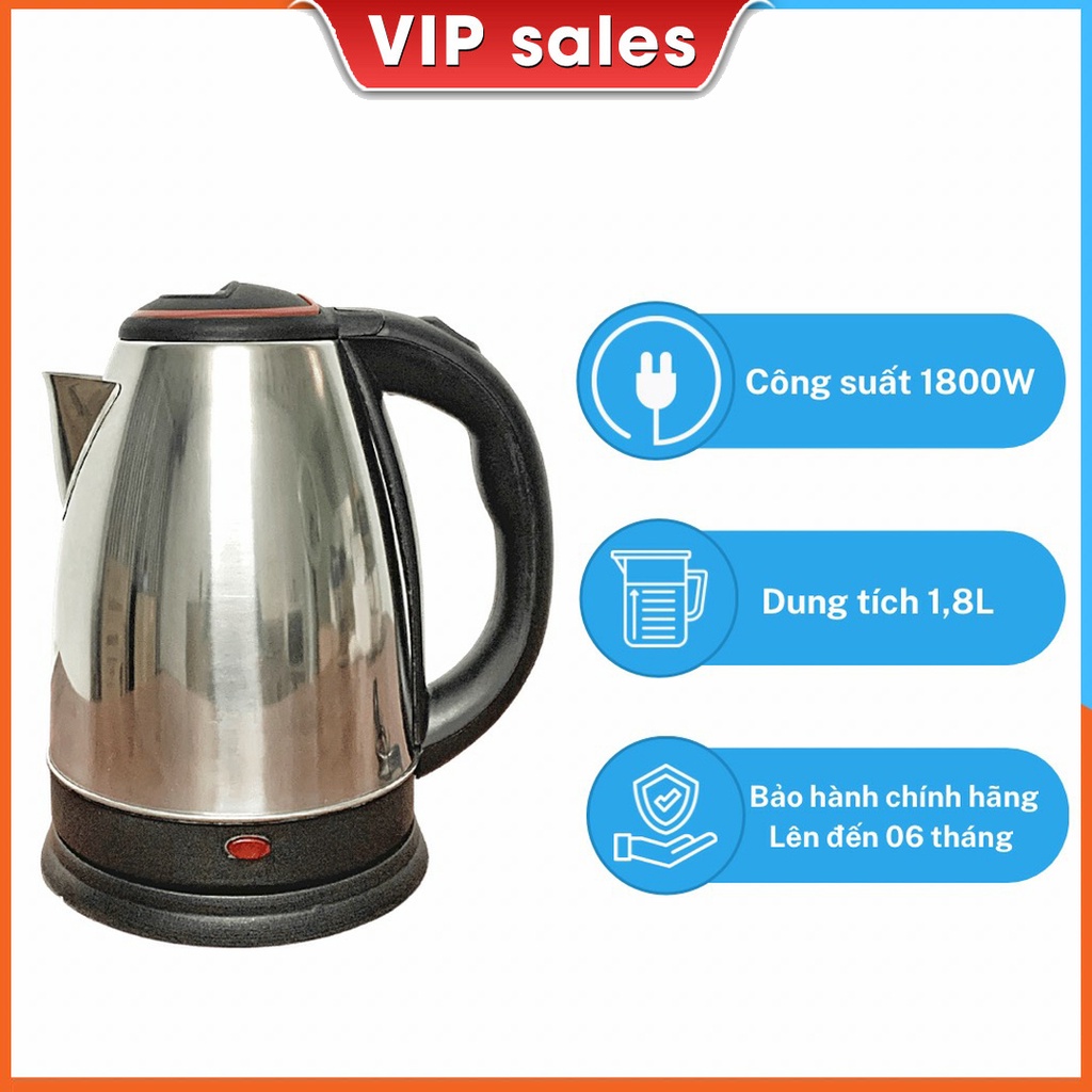 Ấm Đun Siêu Tốc Full House FH-AD Dung Tích 1.8L Công Suất 1800W Inox 304 Đun Nước Siêu Nhanh Hàng Chính Hãng