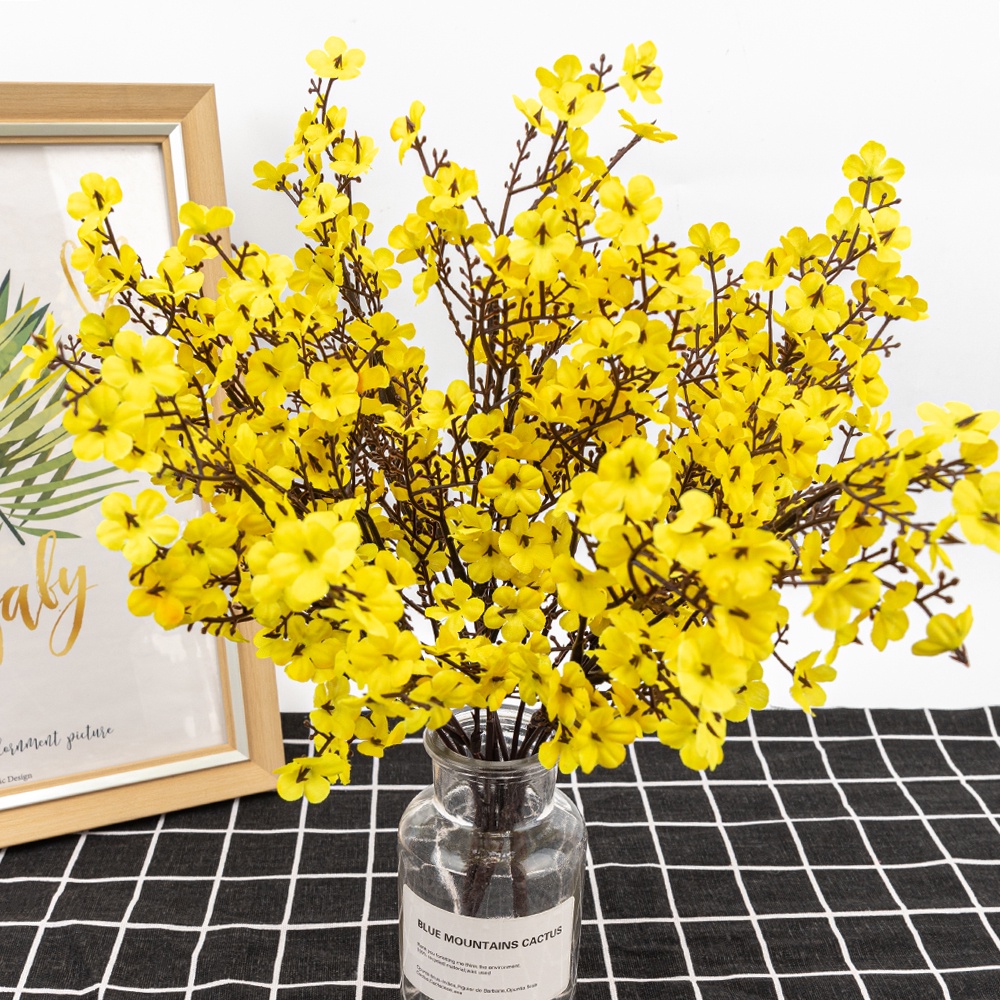 1 Bông Hoa Mận Giả Bằng Lụa Trang Trí Nhà Cửa / Tiệc Cưới DIY