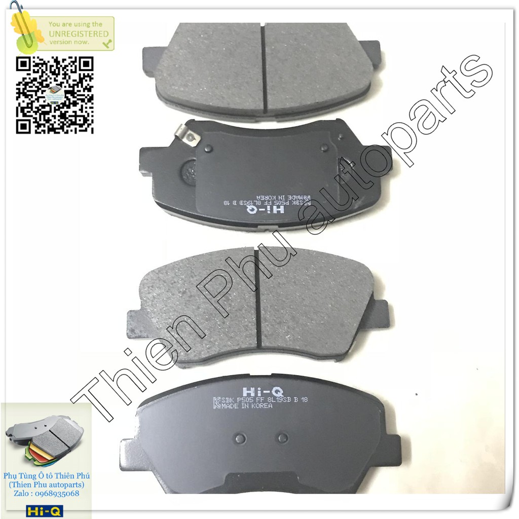 Má phanh chính hãng Hi-Q cho Accent  trước + Elantra + K3  + Cerato + RIO + Rondo