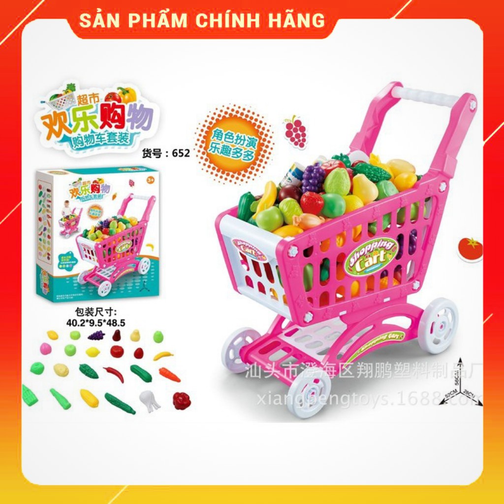 [Hàng Xịn] Bộ đồ chơi xe đẩy siêu thị cho bé nhựa ABS Cao Cấp