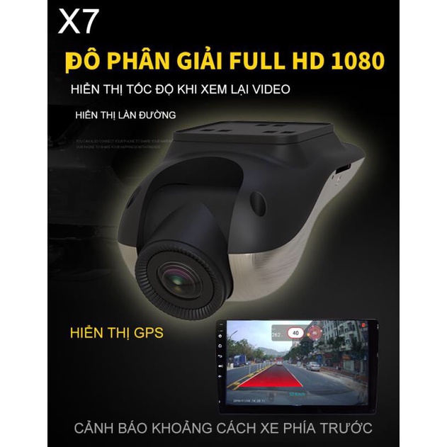 Camera Hành Trình X7 Full HD Kết Nối Đầu DVD Màn Hình Android Cho Ô Tô Xe Hơi, Cảnh Báo Va Chạm, Cảnh Báo Sai Làn Đường