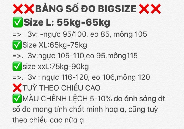 Sét đồ bộ hot girl QC bigsize 55kg-90kg QC