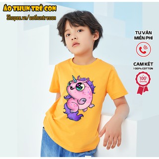Quần Áo Trẻ Em Áo Thun Ngắn Tay Cho Bé Hoạt Hình Kỳ Lân Unicorn Đáng Yêu Cute Ngộ Nghĩnh 100% Cotton