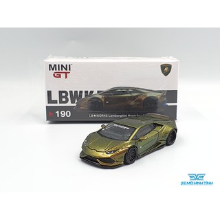Xe Mô Hình LB*WORKS Lamborghini Huracan - Magic Bronze LHD Tỉ lệ 1:64 Mini GT (Xanh Biến Màu)