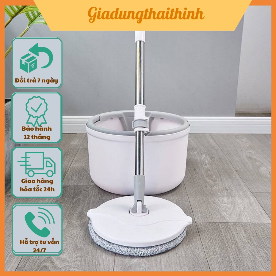 Chổi Lau Nhà Tách Nước Kitimop-K8 Thông Minh Vắt Xoay 360 Độ Cán Cầm Inox Chắc Chắn Thế Hệ Mới Kèm Ảnh Thật