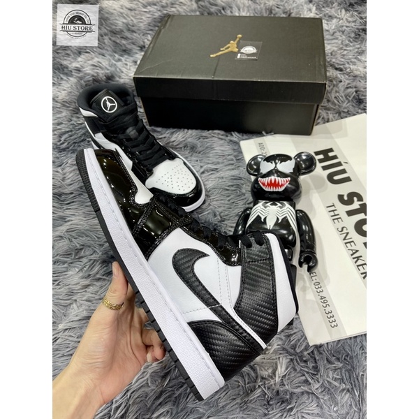 Giầy Sneaker Air Jordan 1 Mid Carbon Fiber Siêu Mẹc|Bản Best Da Đẹp |Logo Bóng