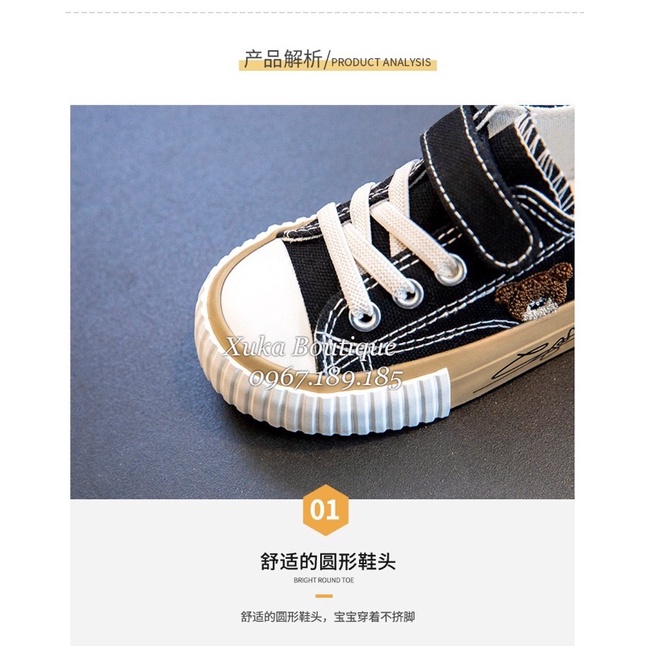 Giày Vải Thể Thao CV cổ ngắn cho bé