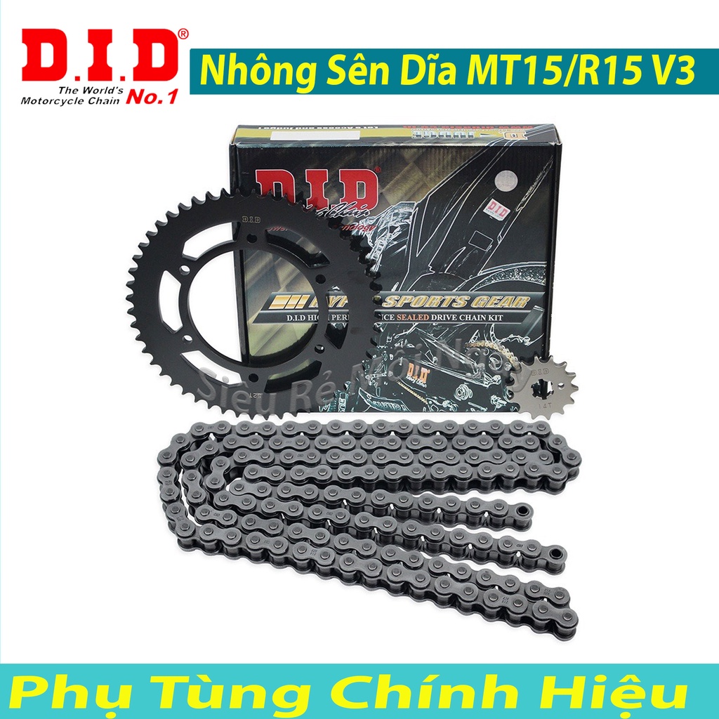 Nhông Sên Dĩa 14T x 52T DID xe Yamaha MT15 / R15 V3 / FZ155 - Sên TFX Phốt Cao Su