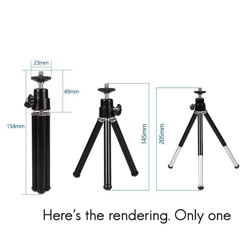 New Stock Lightweight Mini Tripod Adjustable Mini Tripod Aluminum Alloy Black