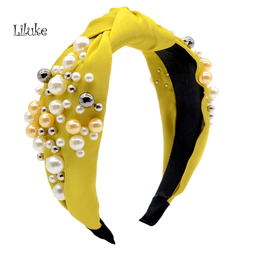 Băng Đô Cài Tóc Đính Ngọc Trai Nhân Tạo Thời Trang Cho Nữ