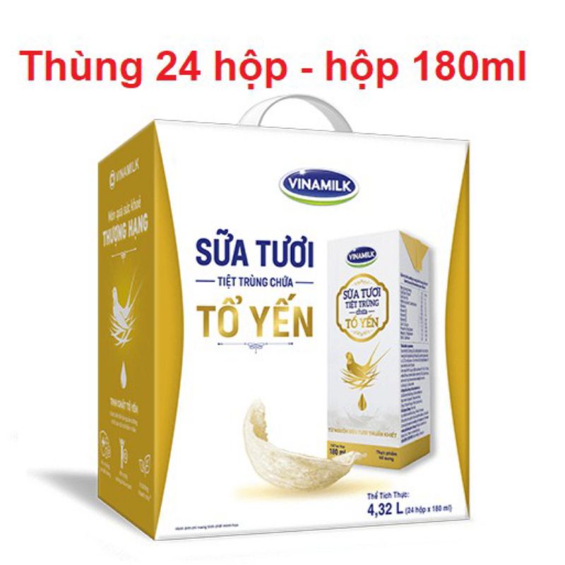 Q4 Sữa Tươi Tổ Yến Vinamilk 180ml DATE Xa. thùng 24 hộp