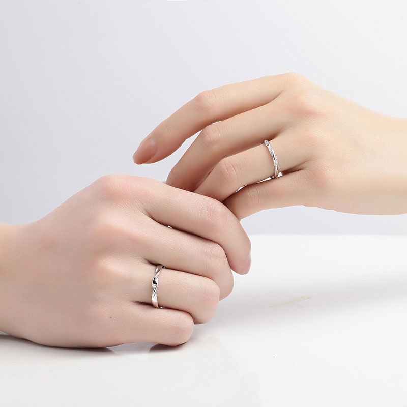 Nhẫn Mobius Cặp Đôi Bạc S925 Thiết Kế Độc Đáo Tự Điều Chỉnh - Nhẫn Bạc Sterling M.Lady Jewelry