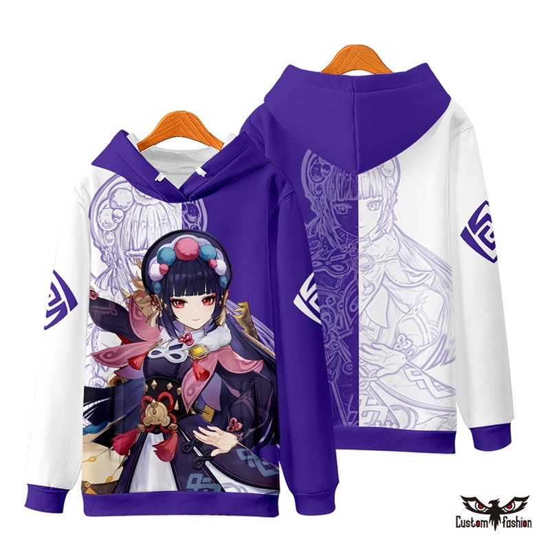 Áo Khoác Hoodie Tay Dài In Hình Albedo Arataki Gang Sayu Chongyun Shenhe 3D Dành Cho Nam Và Trẻ Em
