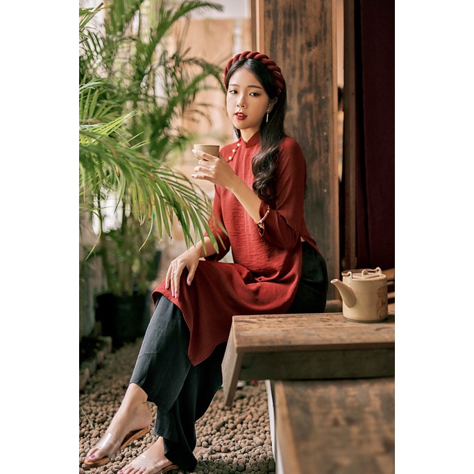 Sumire Store Áo dài Dáng xưa Yên Xuân - Đỏ đất
