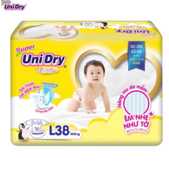 (TẶNG 1 CON nhím ú) khi mua 2 gói Tã Dán UniDry Super Gói Đại S48/ M42 /L38/XL34