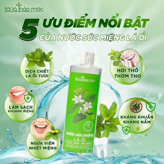 Nước súc miệng Lá Ổi (250ml &amp; 500ml)  - Tôi Là Thảo Mộc