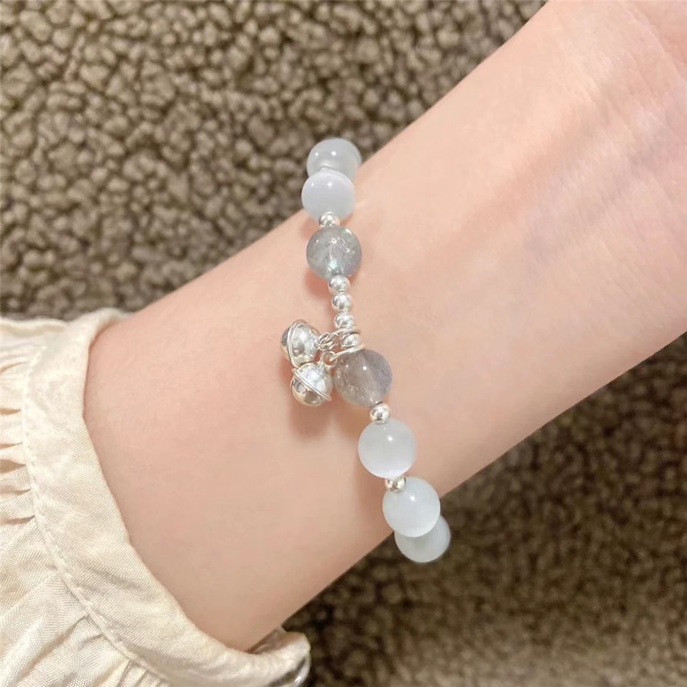 Vòng Tay Chuỗi Hạt Đá Mặt Trăng Cỡ Nhỏ Sang Trọng Cho Nữ