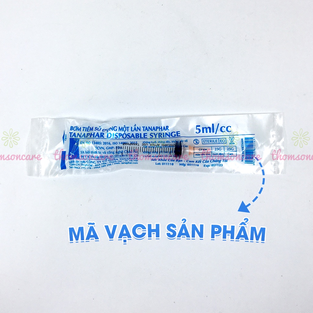 Bơm tiêm y tế đủ loại 1ml 3ml 5ml 10ml 20ml 50ml - Bơm sử dụng một lần Tanaphar
