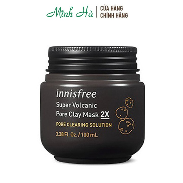 Mặt nạ đất sét Innisfree Super Volcanic Pore Clay Mask 2X 100ml giúp loại bỏ bã nhờn cho da sáng mịn