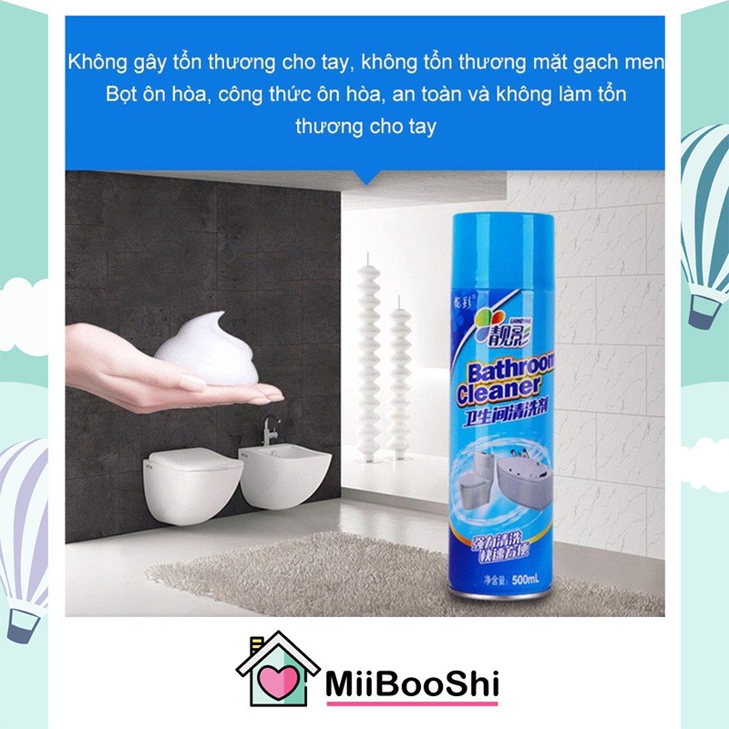 Bình xịt bợt tuyết tẩy rửa đa năng nhà tắm nhà bếp Bathroom Cleaner siêu sạch dung tích 500ml MiibooShi PVN17548