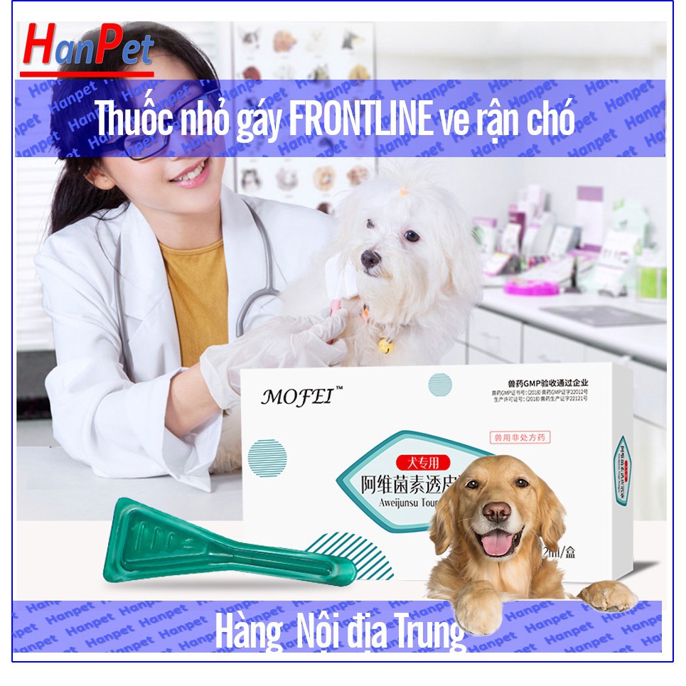 Hanpet.GV- 1 tuyp nhỏ gáy trị ve rận FRONTLINE nội địa (dùng cho mọi loại chó mèo) - 116