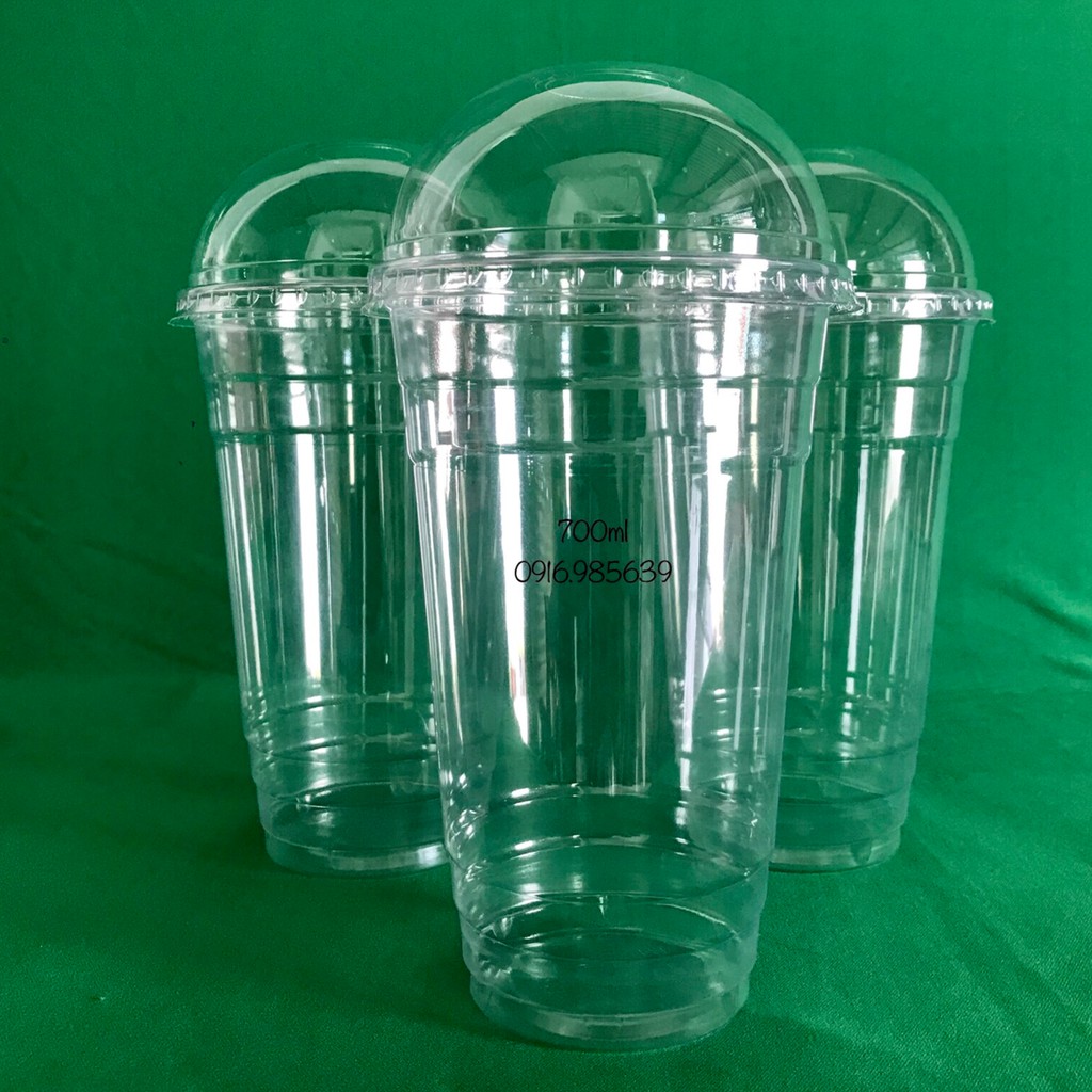 100 BỘ LY PET 700ml + NẮP