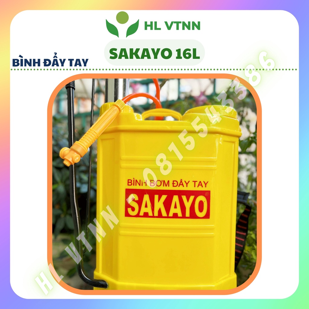 Bình phun thuốc trừ sâu,xịt tưới cây,phun khử trùng,Bình Bơm Thuốc Sâu Đẩy Tay SAKAYO 16L-BP11-HL VTNN