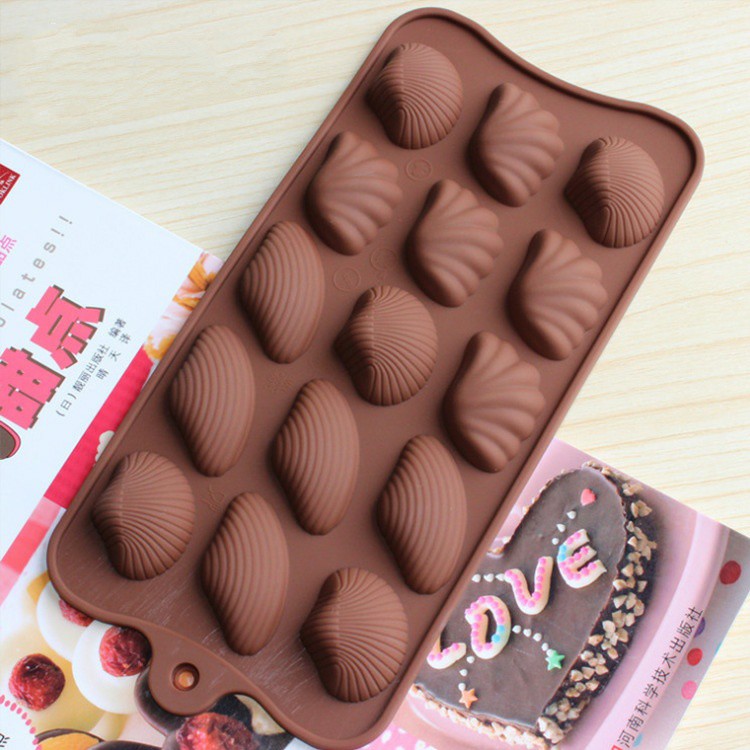 SG - Khuôn silicon hình vỏ nghêu sò làm thạch rau câu socola pudding
