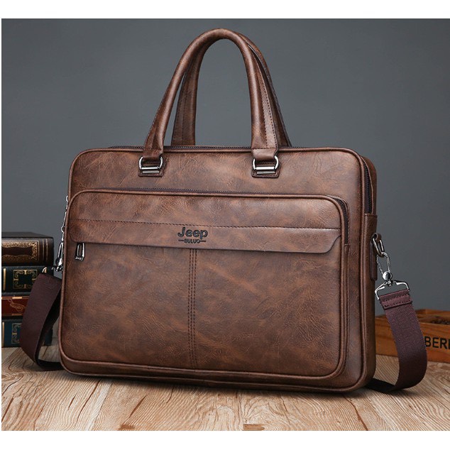 Túi xách cặp da đựng laptop công sở JEEP T20 39x28x6cm