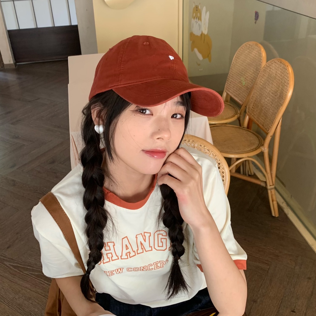 Grandma Chen / Mũ Bóng Chày Tròn Khoét Sâu Phiên Bản Hàn Quốc Dễ Phối Đồ Hợp Xu Hướng Cho Nữ