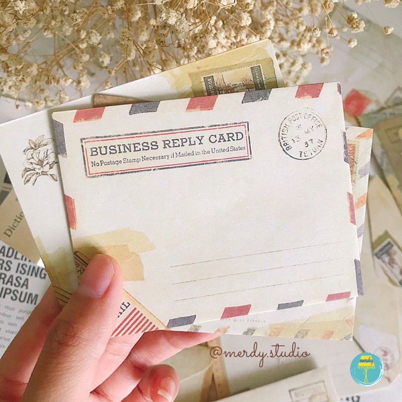 Set 12 chiếc phong bì thư vintage mini