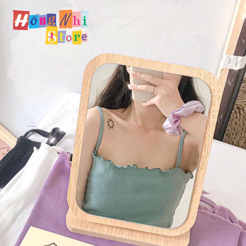 Áo 2 Dây Croptop Viền Lai Ulzzang Dáng Ôm Body - MM