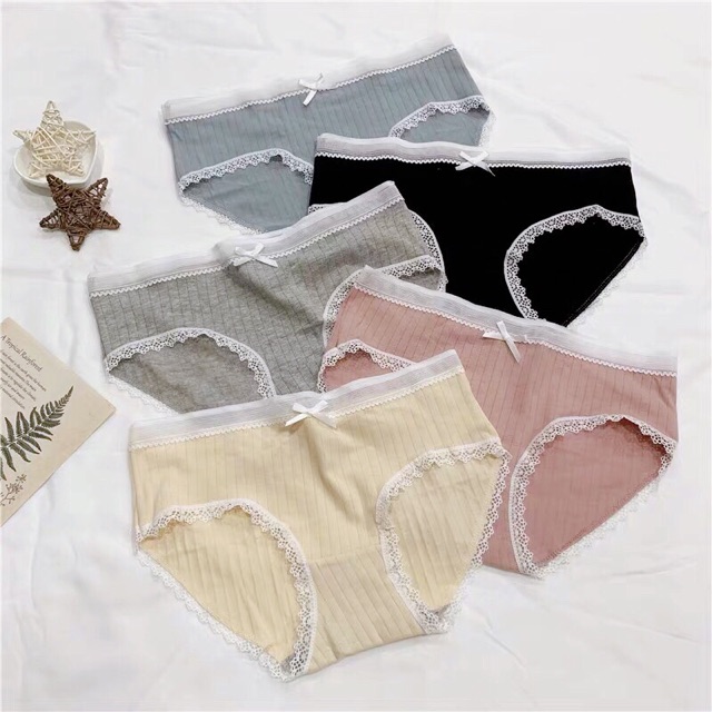 [CÓ VIDEO] Quần lót nữ [SIÊU ĐẸP], combo 5 quần lót cotton viền ren thấm hút mồ hôi QL33 | BigBuy360 - bigbuy360.vn